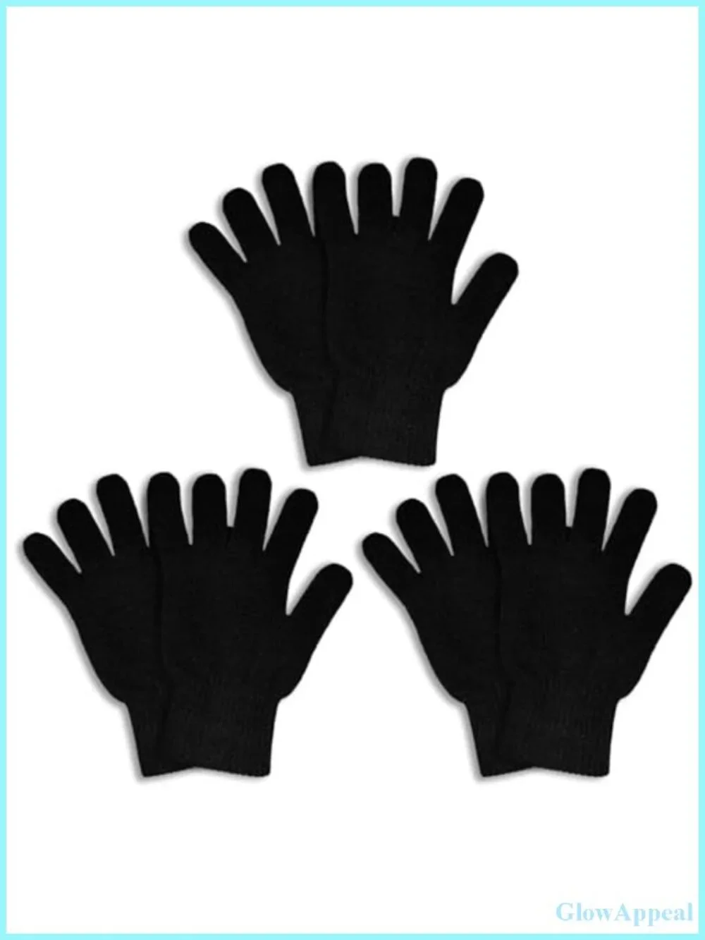 3 Pairs Winter Magic Gloves Adults Warm Knit Stretchy Unisex